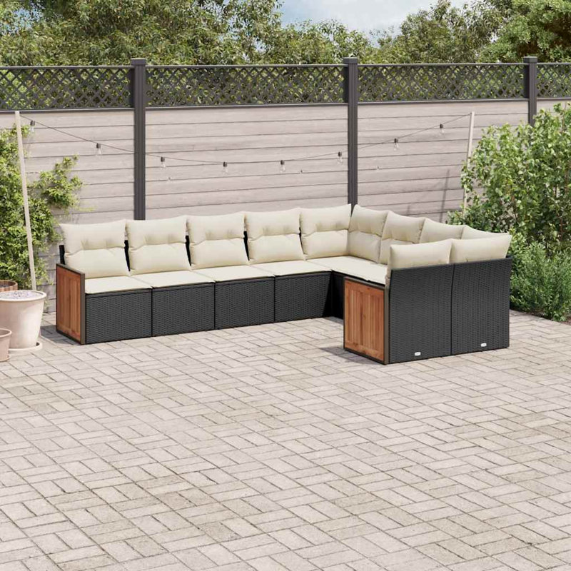 Vidaxl Garden Sofa Set  PE Rattan Large Adjustable Feet
