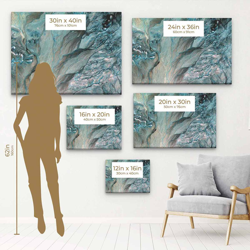 Gokhan Blue Water - impression, H 12 po x l 16 po, Cadre noir