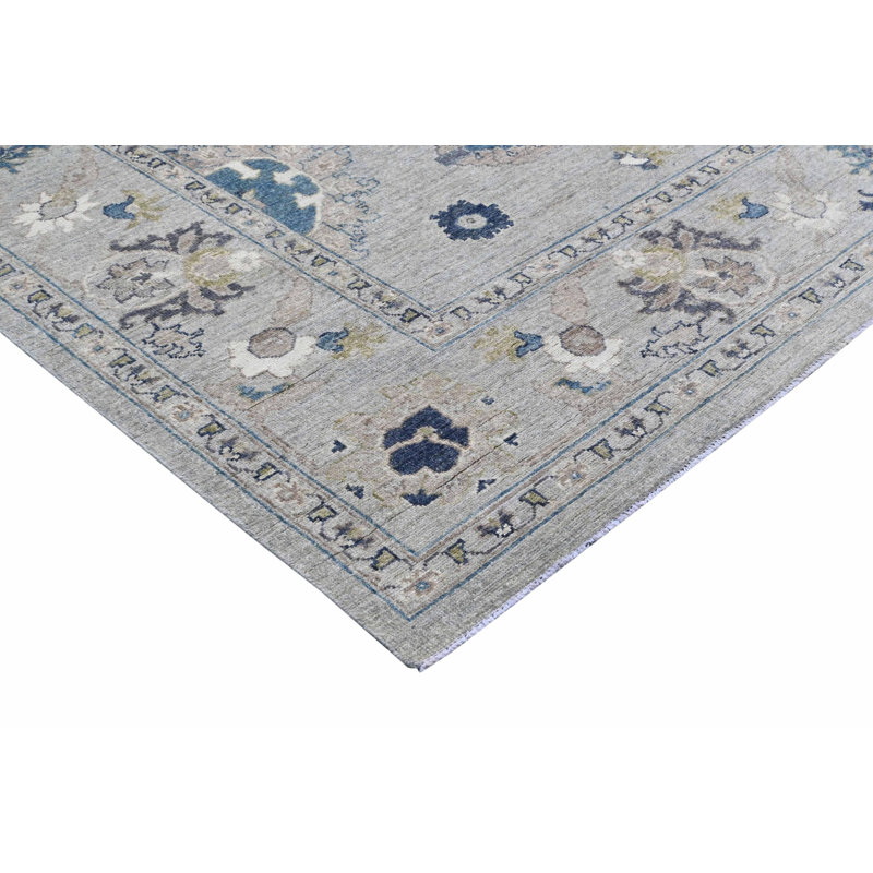 Oushak One-of-a-Kind Rectangle 8'11" X 11'8" Wool Area Rug Blue