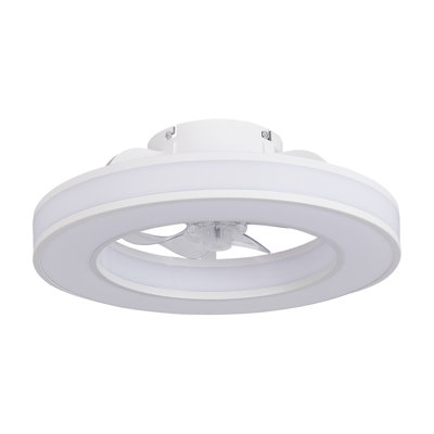 17’’ RGB LED Ceiling Fan With Light, Remote Control, Dimmable 3 Color Temperature, Flush Mount Fan Light For Bedroom Living Room