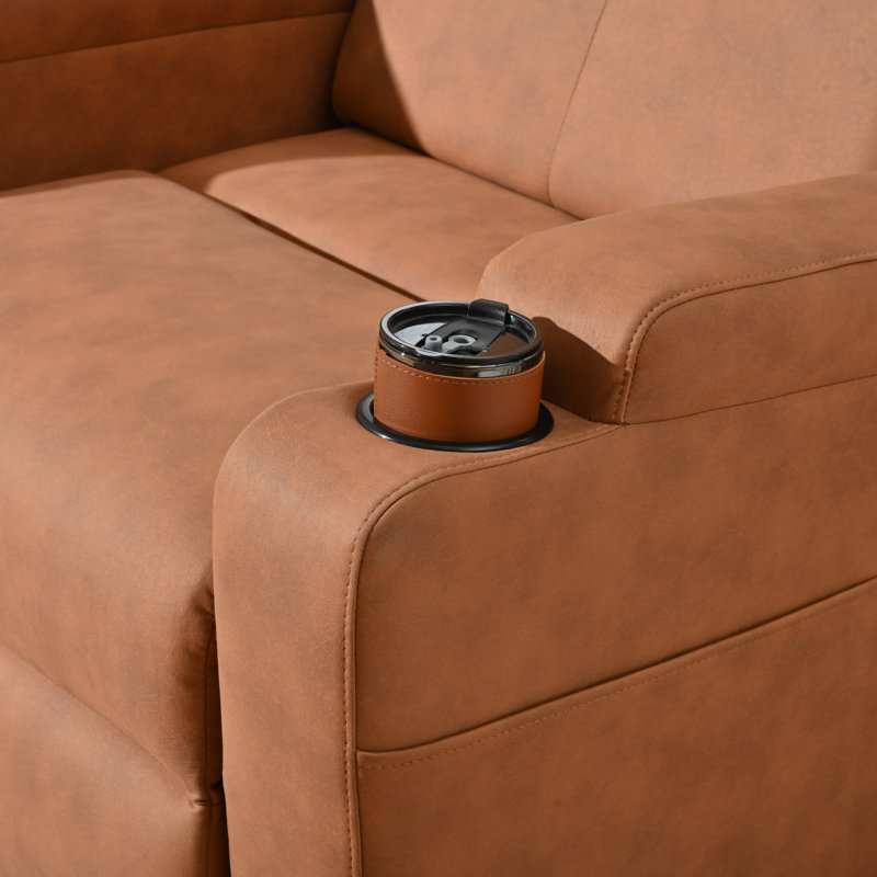 Fauteuil inclinable électrique lève-personne Orrum, Similicuir orange
