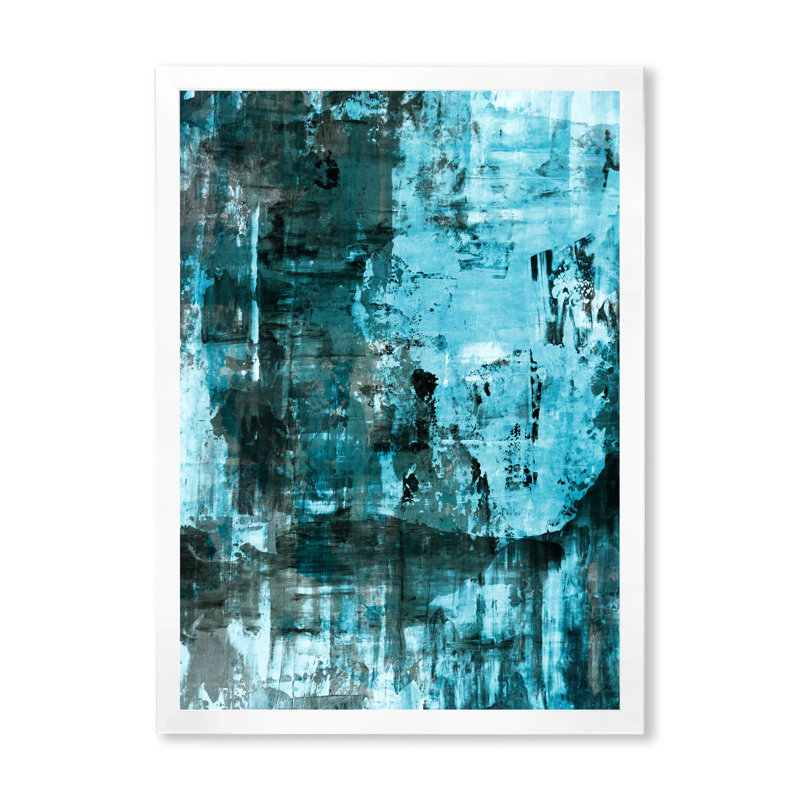 Art abstrait bleu, art abstrait bleu, Cadre photo blanc