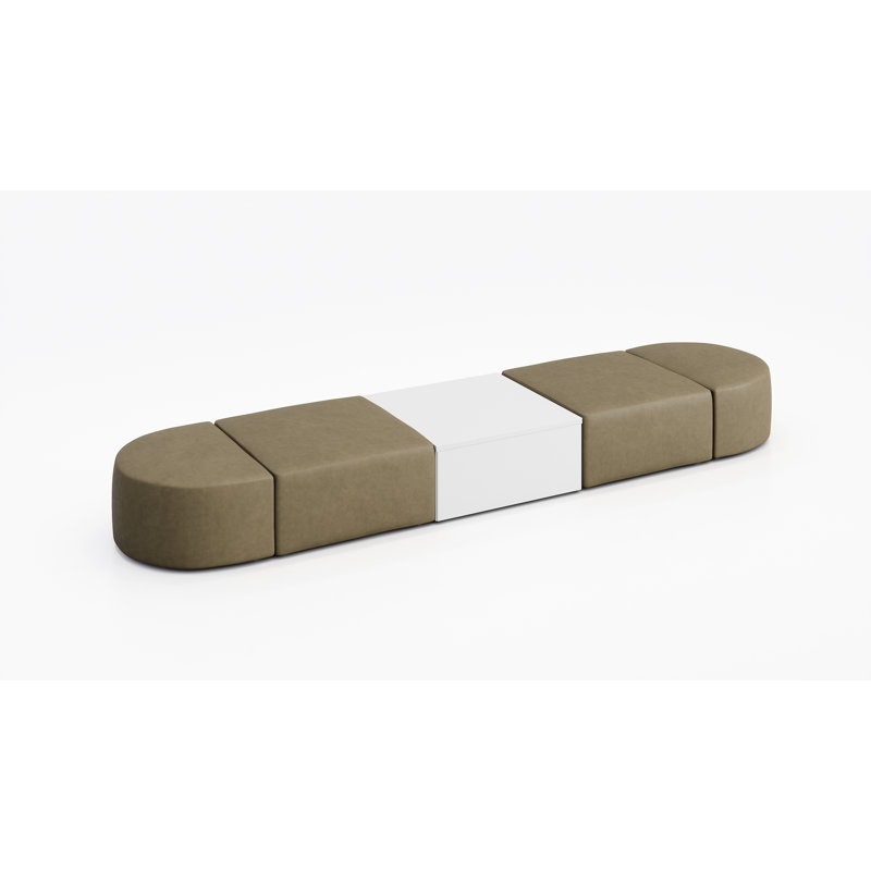 Siège modulaire pour 4 personnes avec table d'appoint en vinyle, Safari