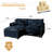 Shugar 75.59"W Deep Seat Sectional Sofa Cloud Couch with Ottoman, Modern Chenille Comfy Love Seat Upholstered Modular L Shaped Couch-712802189