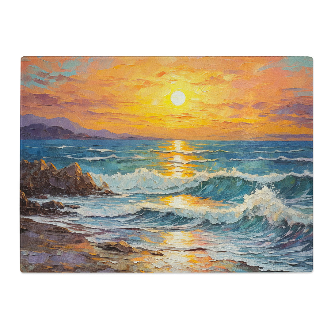 Seascape Palette Knife No.2  Glass Chopping Board