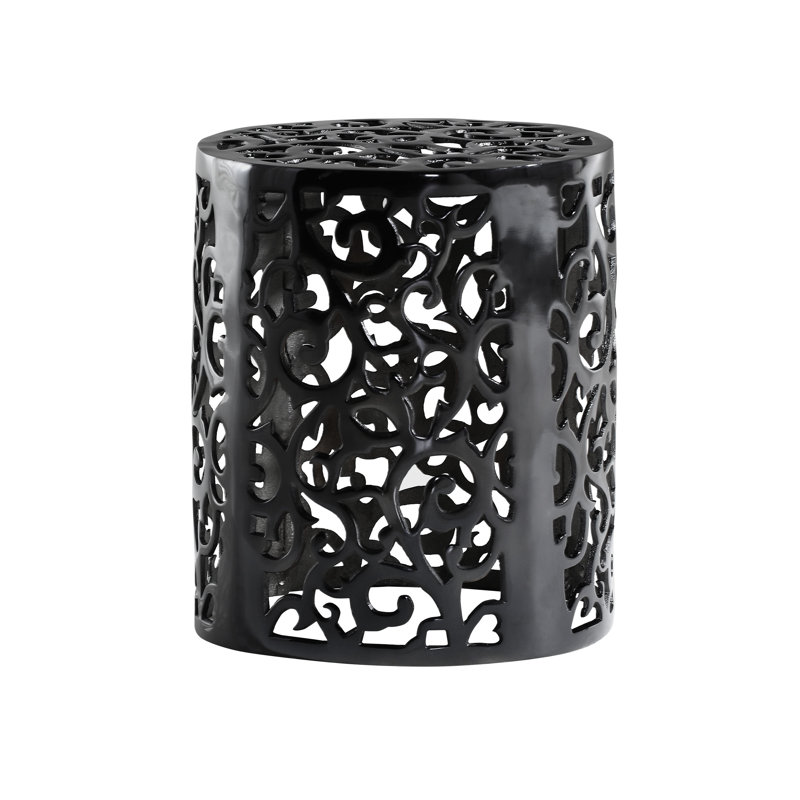 Hull Drum End Table, Black