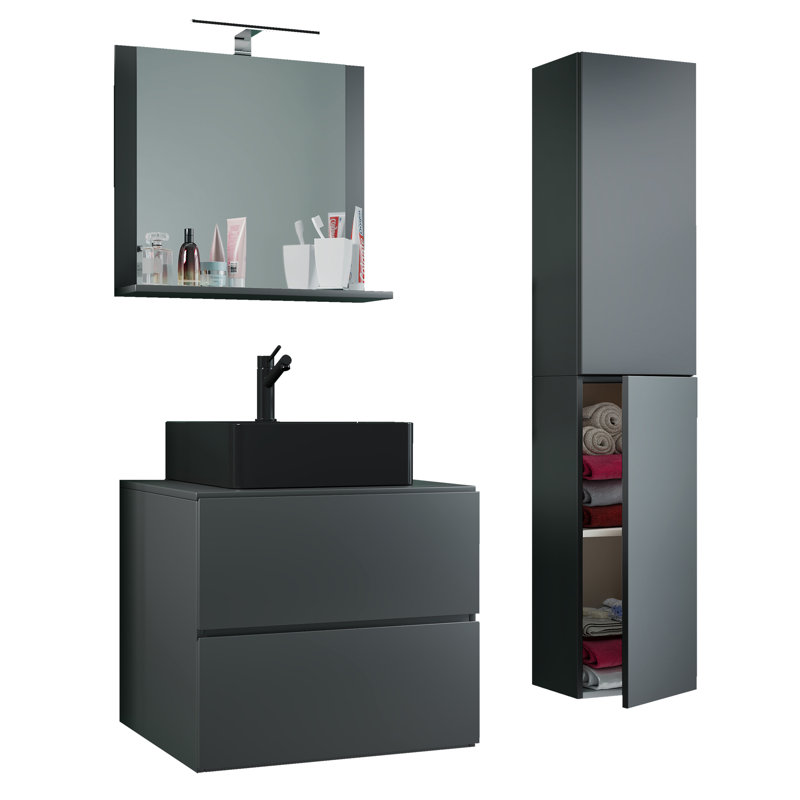 Andzelika Bathroom Furniture Suite, Black