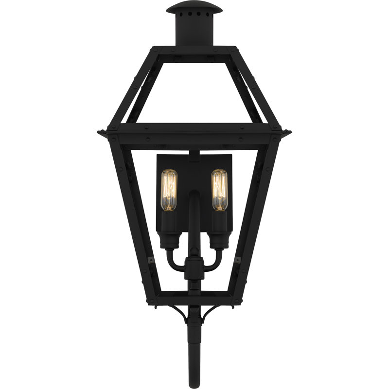 Mitcham Earth Black Outdoor Wall Lantern, 23.5" H x 10.5" W x 12.75" D, 2 Lights