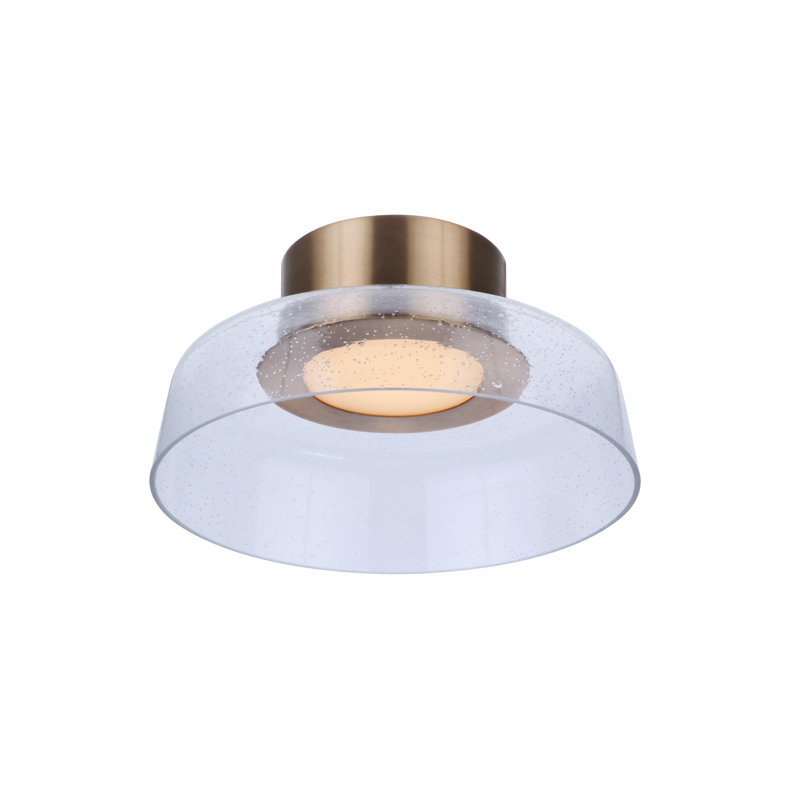 Plafonnier semi-encastré 1 lumière DEL Talisha, Laiton, H 6 po x l 12,5 po x P 12,5 po