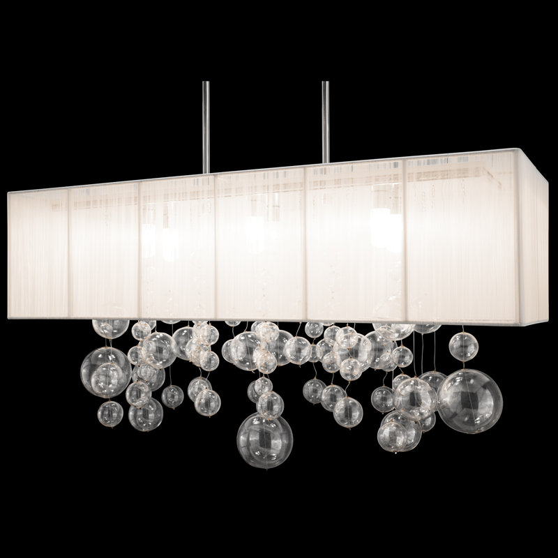 Luminaire suspendu linéaire pour îlot de cuisine 6 lumières Laila