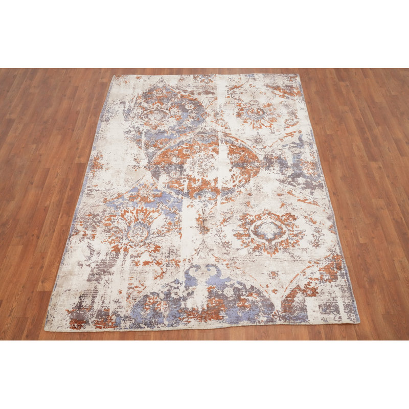 Tapis abstrait aspect vieilli 6 x 8
