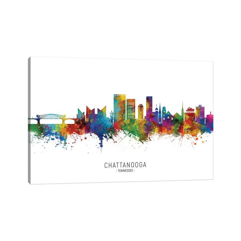 «Chattanooga, Tennessee Skyline» par Michael Tompsett, impression sur toile tendue, H 26 po x l 40 po x 1,5 po