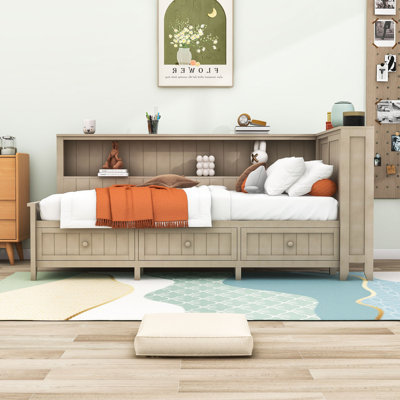 Crionna Wood Daybed with Built-In Storage