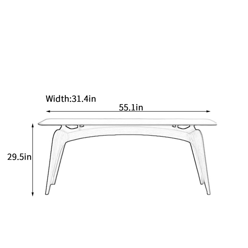 Table de salle à manger Modern Modern, H 29,5 po x L 55,1 po x l 31,4 po