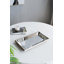 Antique Silver Rectangle Mirror With Floral Accents, Mirrored Display Tray, Hanging Wall Mirror