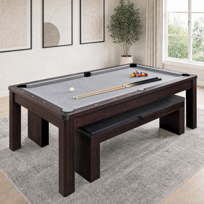 Table de ping-pong 3 en 1 avec 2 bancs Gosports, Chêne foncé