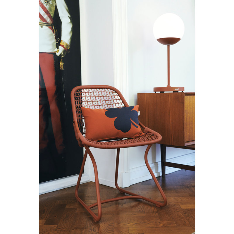 Sixties Outdoor Dining Side Chair, Red Ochre