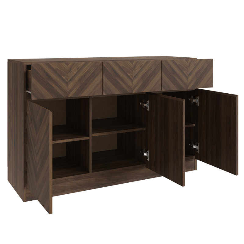 Collins 118.8 Cm 3 Drawer Sideboard, Royal Walnut