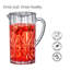 Pichet en acrylique (80 oz), pichet en plastique transparent avec couvercle, pichet pour réfrigérateur, sans BPA, incassable, idéal pour le thé glacé, sangria, limonade, jus, lait, etc.