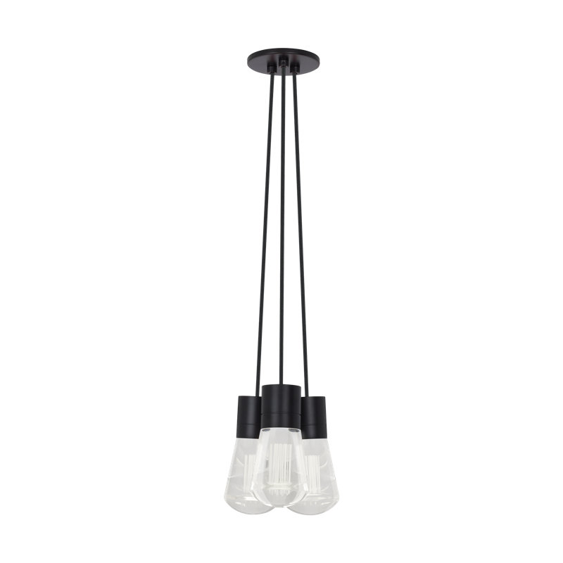 Alva LED Pendant, 151.6" H x 7.1" W x 9" D, 3, Black