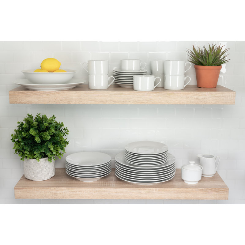 Elegant Porcelain White Dinnerware Set for 8 with Serving Platter
