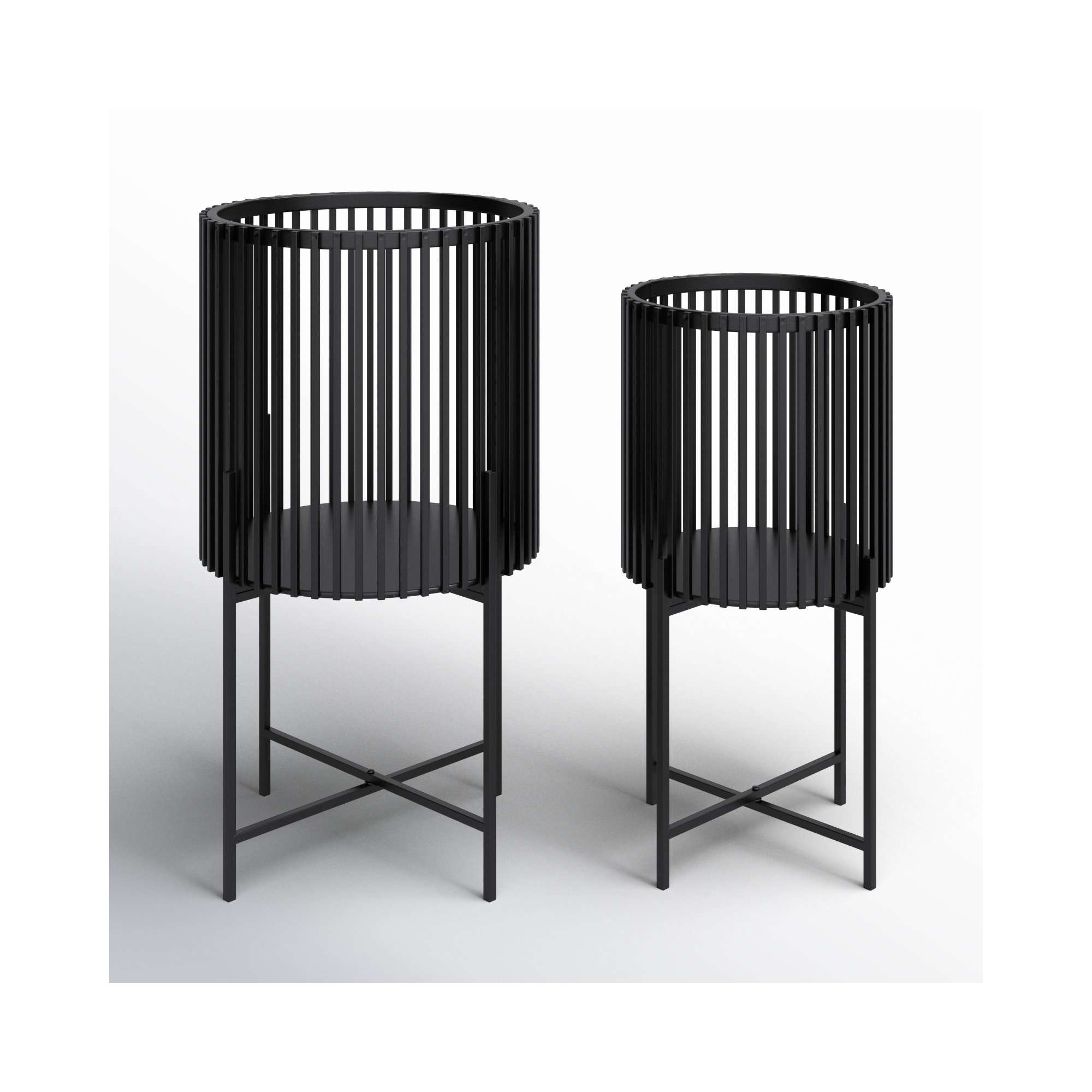 Deidra Metal Plant Stand, Black