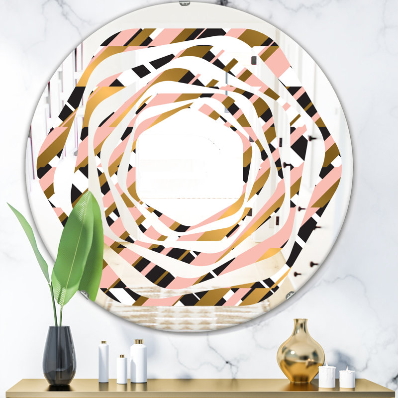 Miroir mural moderne et sans cadre whirl checke pattern ii modern, H 31,5 po x l po