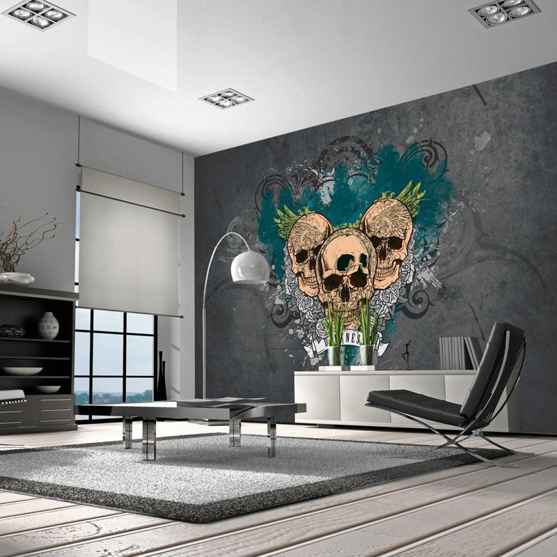Murale Earlynn, L 9,17 pi x l 13,08 pi, Gris/vert