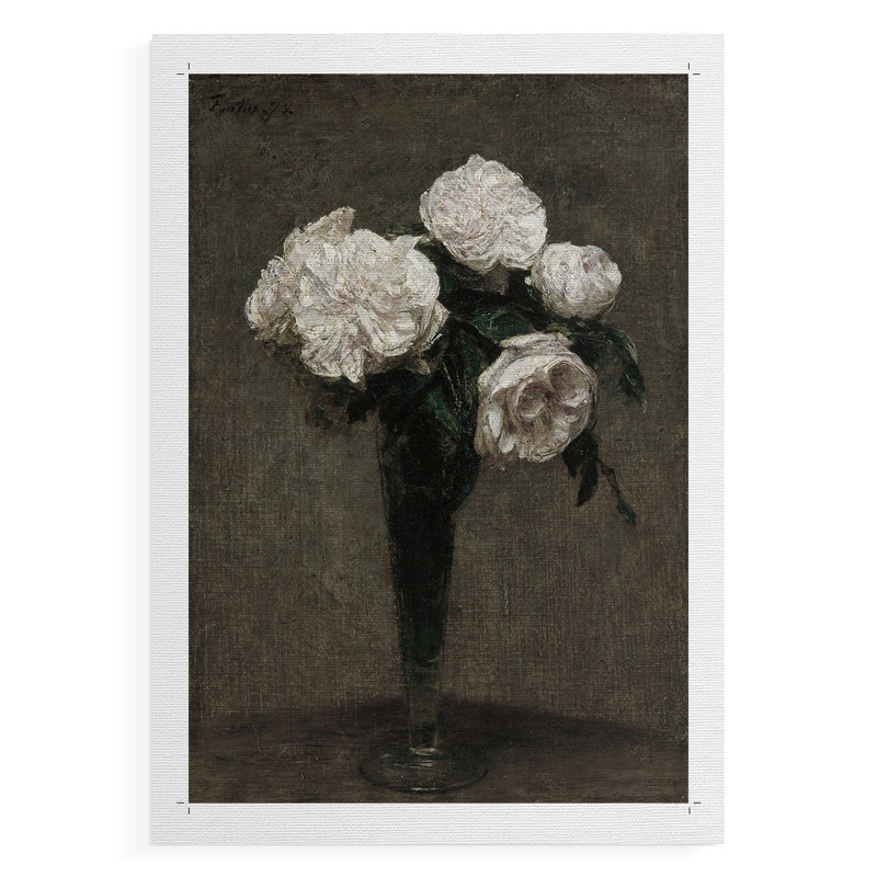 Imprimé floral rétro CCXCI - reproduction de toile seulement - non encadrée, H 60 po x l 40 po