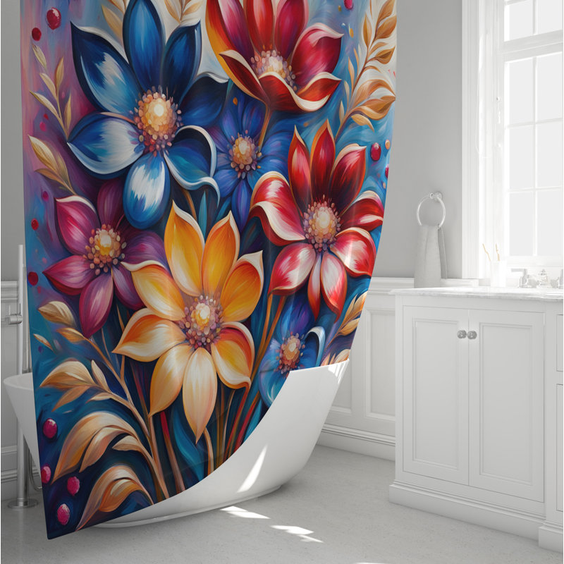 Rideau de douche Floral, H 93 po x l 70 po
