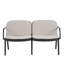 Ensemble de conversation d'extérieur 3 pièces PP, cadre noir avec coussin beige (2 fauteuils club et 1 causeuse)-822531665-822531664