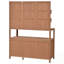 Banc de rempotage avec huche, poste de travail en bois de sapin massif, grand comptoir, rangement spacieux et conception durable pour le jardinage extérieur-1400876972