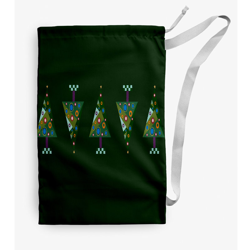 Sac à linge Crazy Christmas Christmas, Moyen (H 36 po x l 28 po), Vert