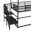 Lit superposé en métal avec lits simples noirs, glissade et escalier pour escalier «Delight» noir, ajoutant du charme à votre chambre à coucher-2143928514