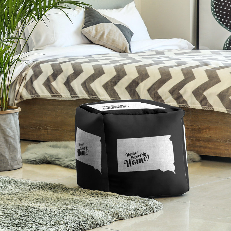 Repose-pieds cube en pierre the home, Noir