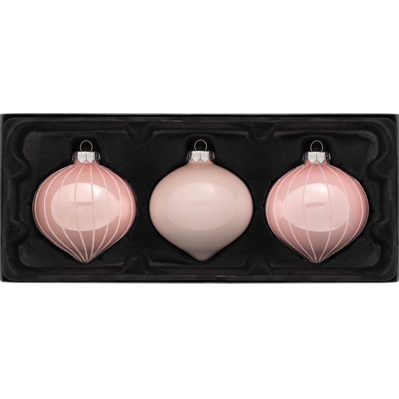 11cm Glass Bauble, Pink