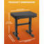 Tabouret de piano réglable, banc de clavier de musique, fauteuil de tabouret de piano avec coussin rembourré pour les musiciens, noir, similicuir