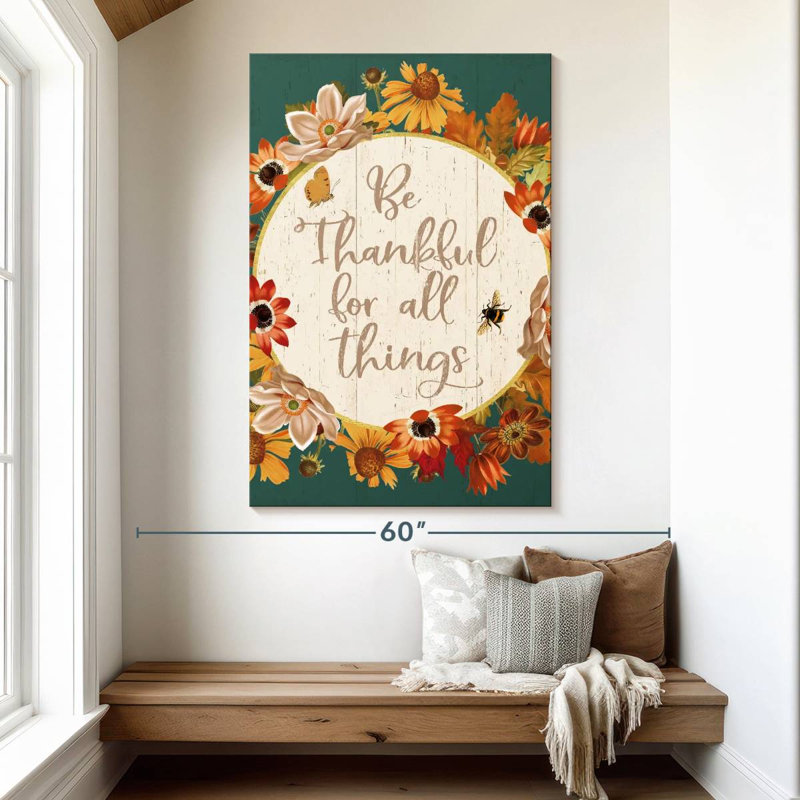Fall Garden Quote IV bleu sarcelle, H 51 po x l 34 po