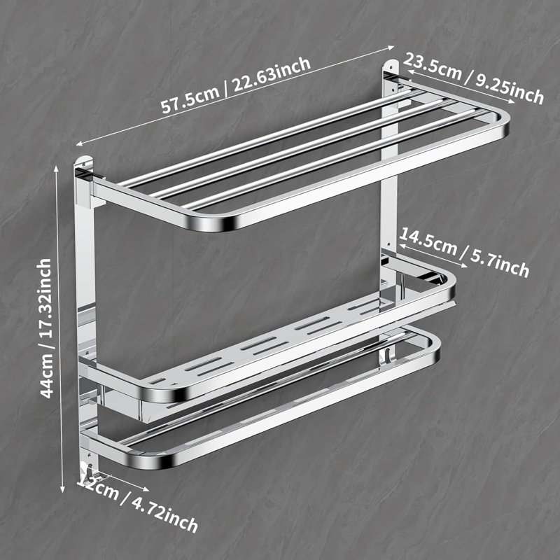 Wall mounted towel pole
