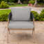 Ensemble de 4 chaises de jardin résistantes aux intempéries, structure en acier, coussins gris, style moderne en rotin.