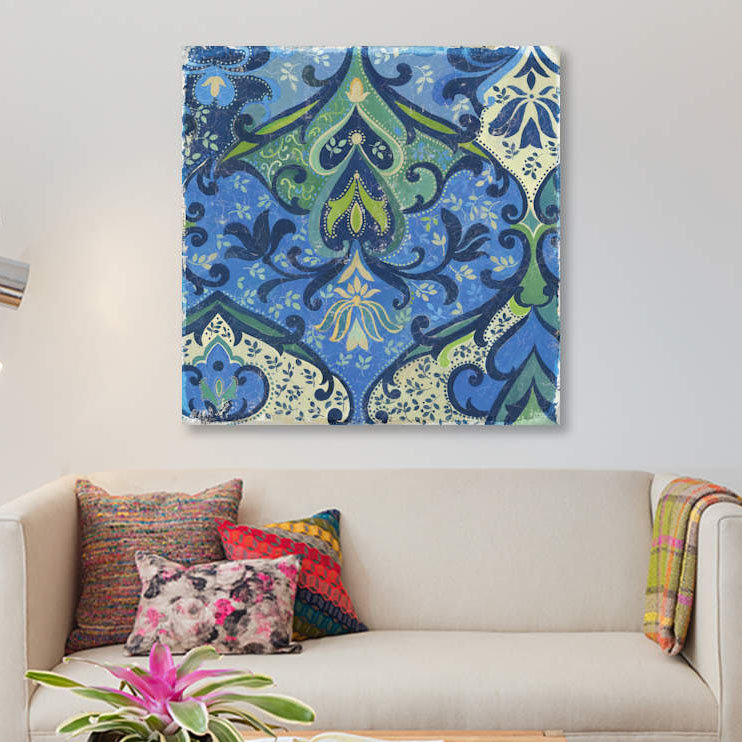 « jardin mosaic ii », impression sur toile, H 18 po x l 18 po x P 1,5 po, Pas de tapis, Toile tendue