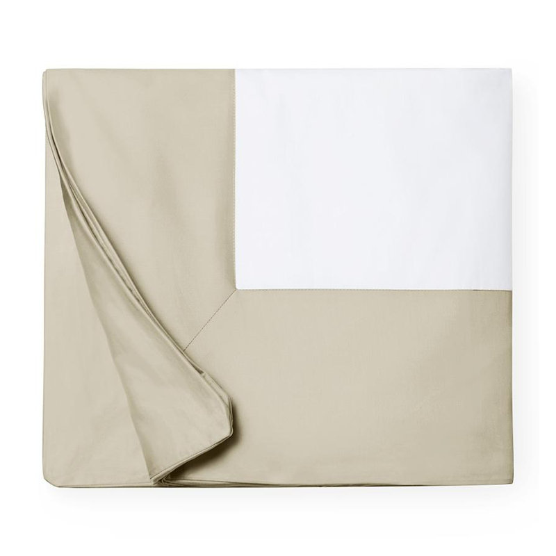 Casida Cotton Duvet Cover, Twin Duvet Cover, White/Oat