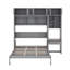 Grand lit escamotable mural avec bureau, armoire supérieure et tablettes de rangement, lit pliant peu encombrant-1729490069