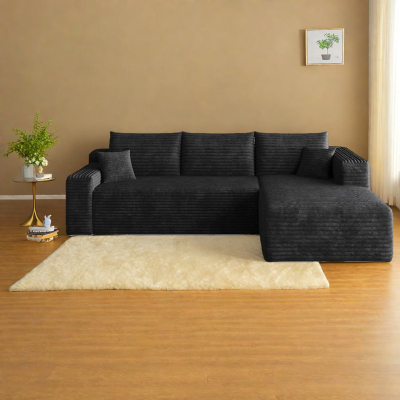 Canapé modulaire en velours côtelé 94 po