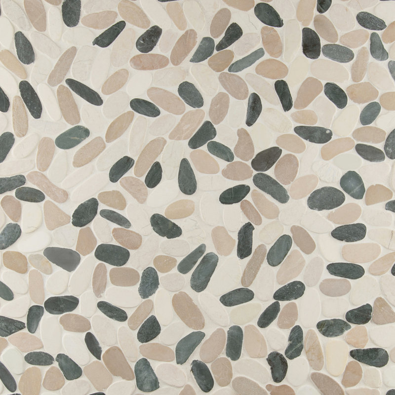 Marvella Pebble 12 in. x 12 in. Natural stone Mosaic Floor and Wall Tile, Manhattan
