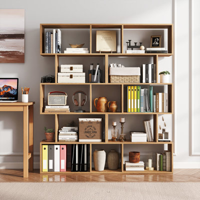 Rufio 62.5" H Manufactured Wood Geometric Bookcase