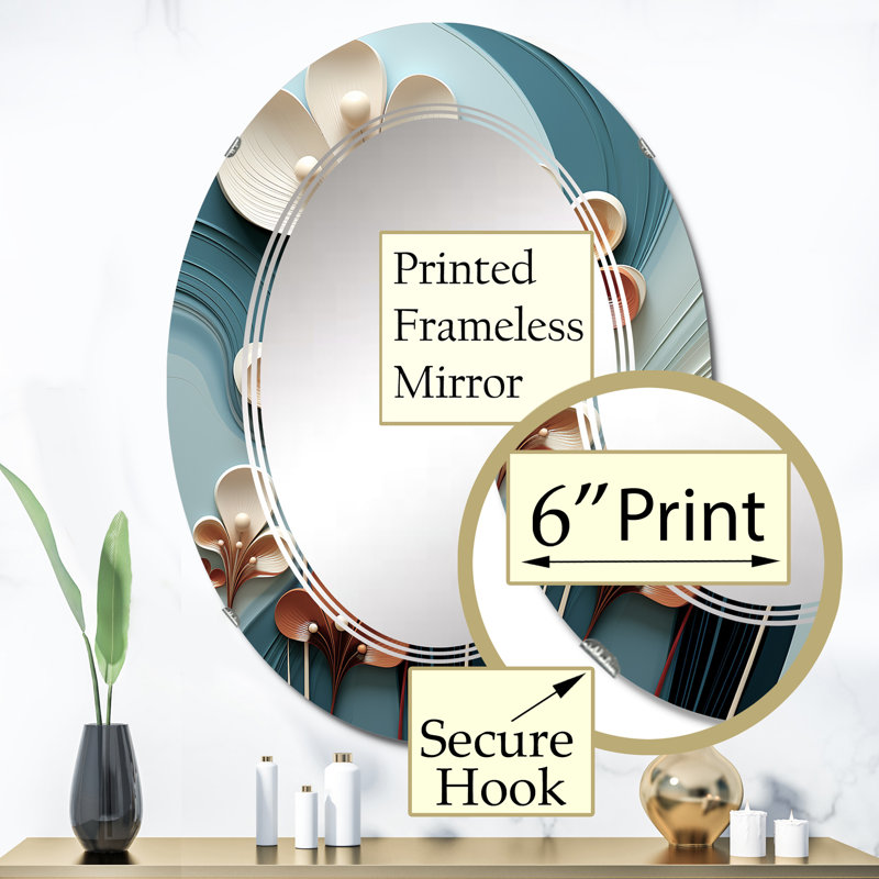 Wilta - Miroir mural moderne ovale, 36 po x 24 po