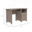 Bureau d'ordinateur avec tablette de rangement ouverte et 3 tiroirs, gris clair