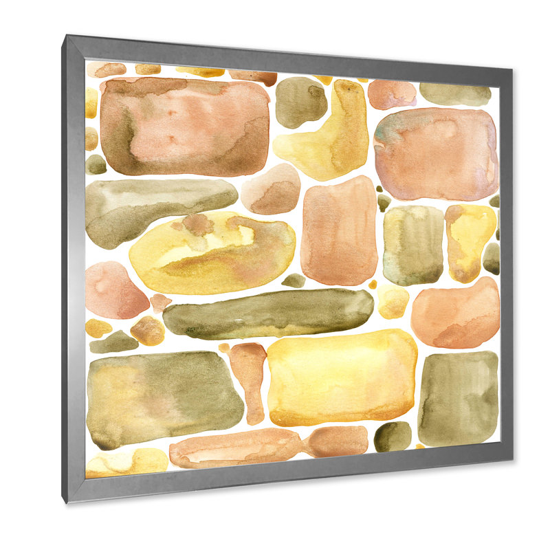Ornement pierre pastel II - on, Impression argent sur toile encadrée, H 36 po x l 36 po x P 1,5 po