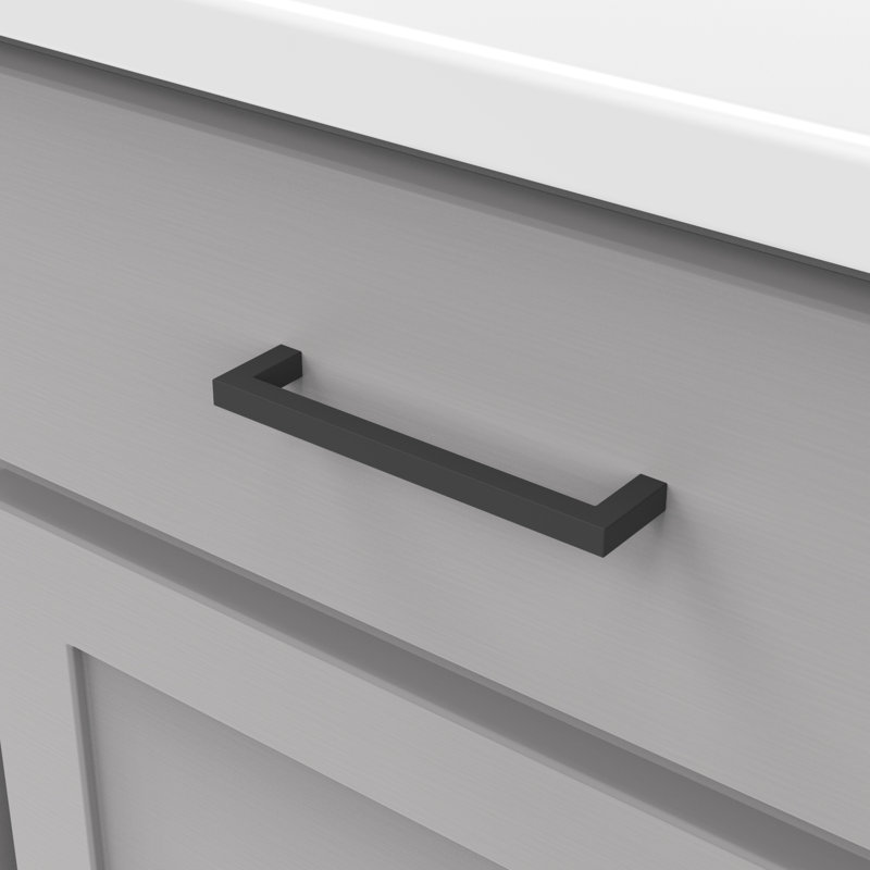 Heritage Designs Pier Handle Pull - 5-1/16" Centre to Centre Cabinet Pull Matte Black - Contemporary Hardware for Drawers & Cabinets    